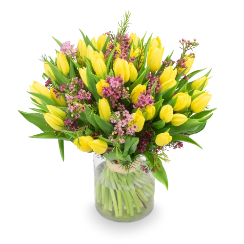 Kytice žlutých tulipánů